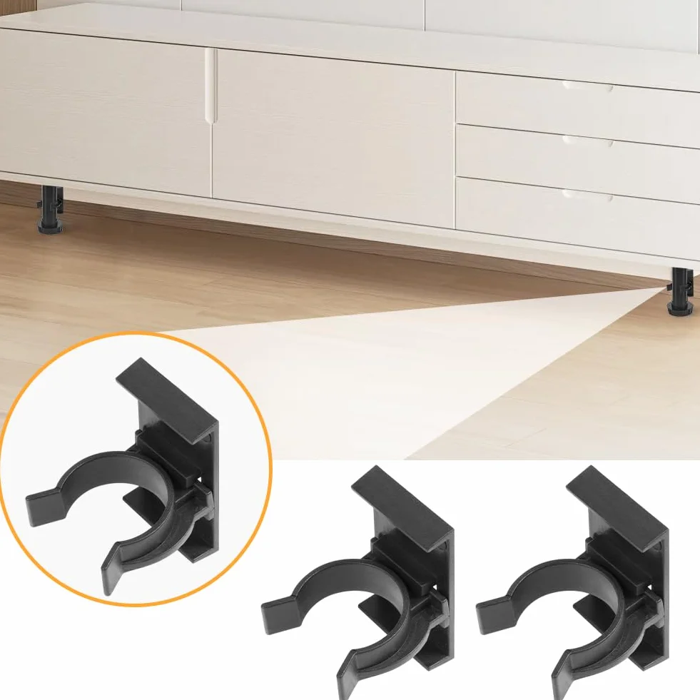 Flintronic 12 Piezas Clips de Fijación para Zócalos de Cocina, Soportes con 30 Tornillos, 27mm-33mm