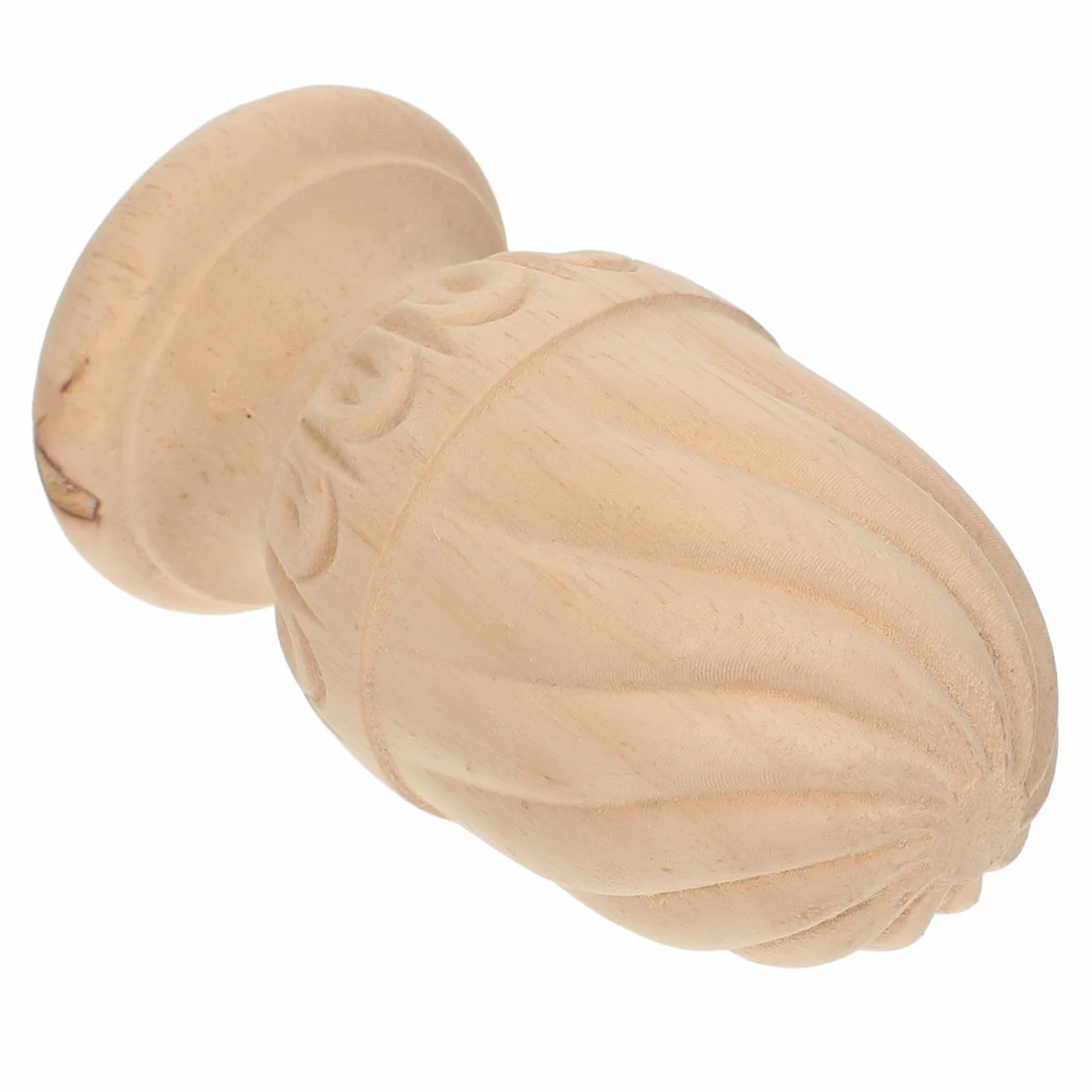DECOMELODY Remate Decorativo de Madera en Forma de Piña para Balaustres y Columnas de Escalera, Accesorios Artesanales Beige Diseño Elegante para Decoración y Bricolaje