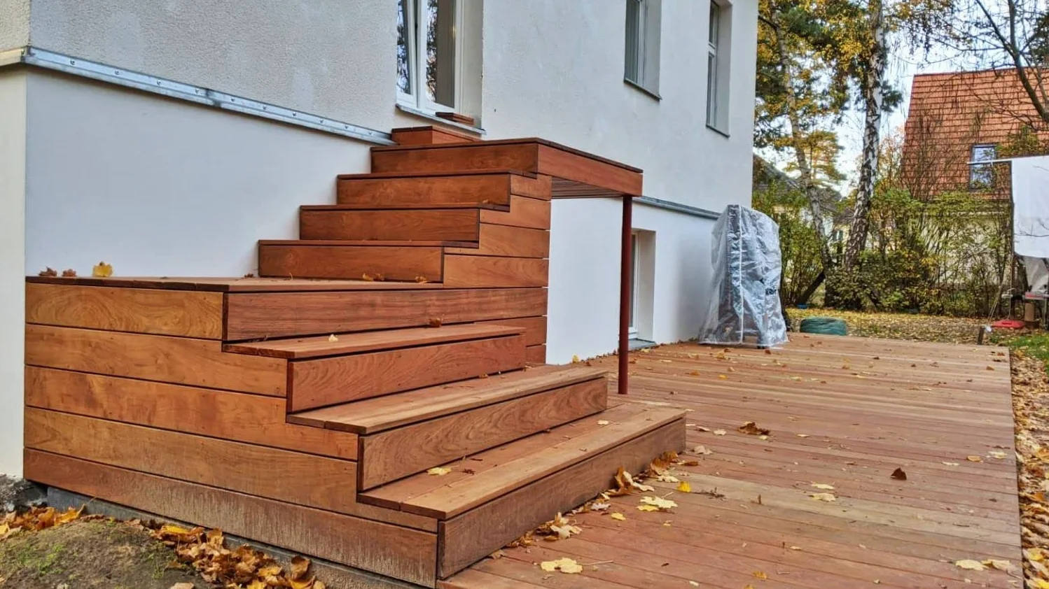 Tableros de terraza en jatoba, ancho 145 mm, grosor 21 mm (longitud 182 cm)
