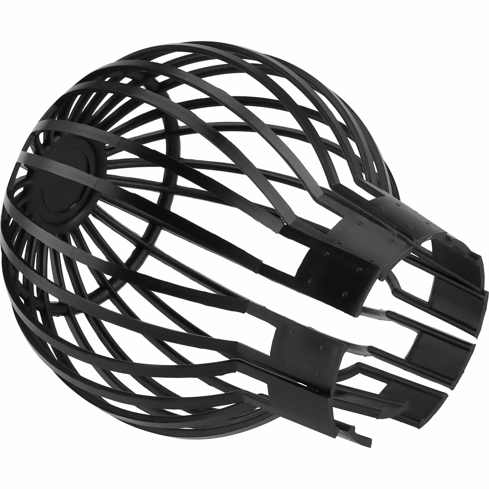 12 protectores de canalón de plástico, protector de hojas de plástico negro, protector de bola de canalón, cubierta de hojas de drenaje, protector de bajante para obstrucciones de hojas de