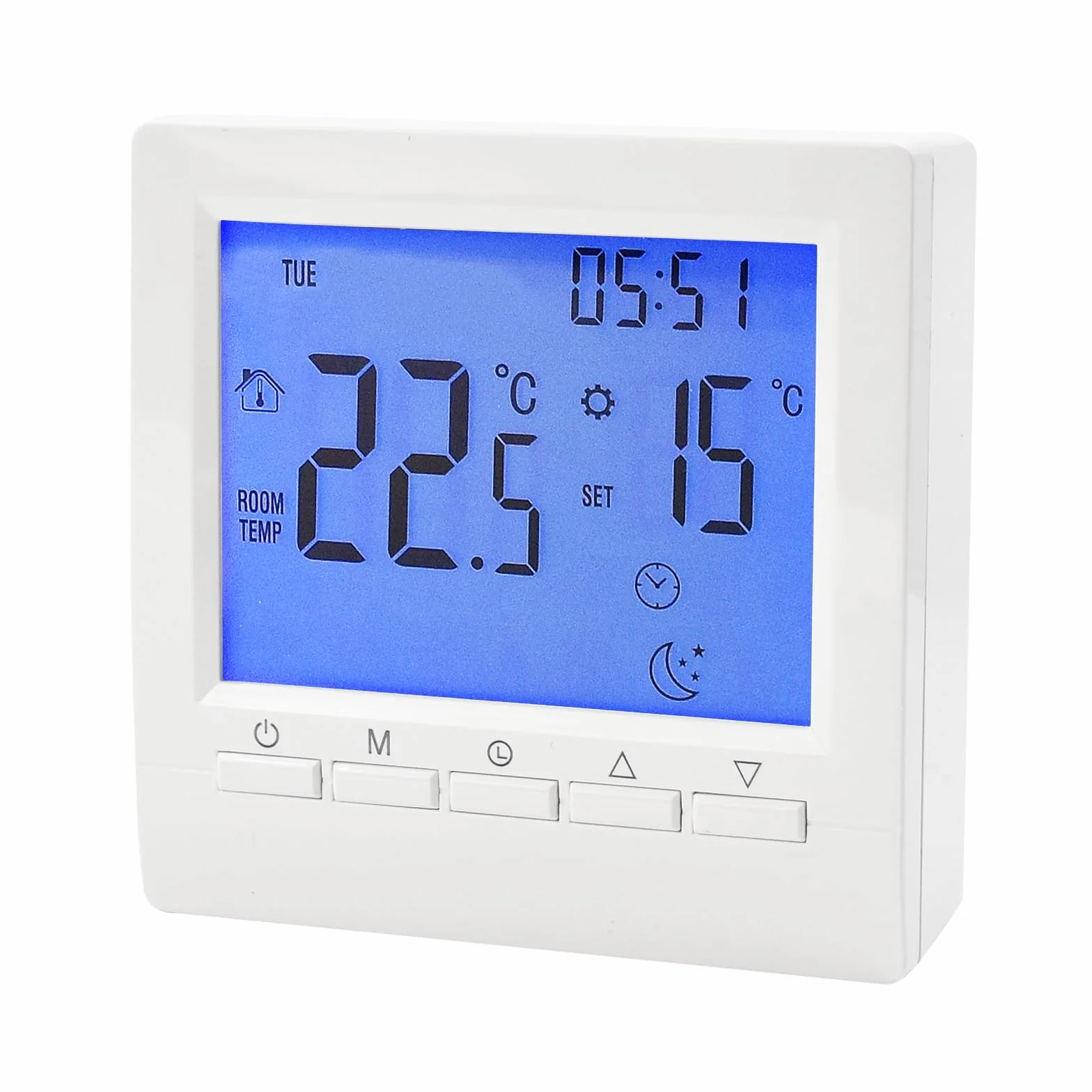 Termostato digital para caldera de gas, montaje en pared, caldera y control de calefacción por suelo radiante, con protección para niños y protección contra congelación