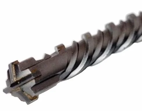 Broca para Hormigón SDS Plus 25x600 mm | filo cuádruple de carburo, doble espiral para evacuación del polvo de taladrado, largo de trabajo 540 mm, para hormigón