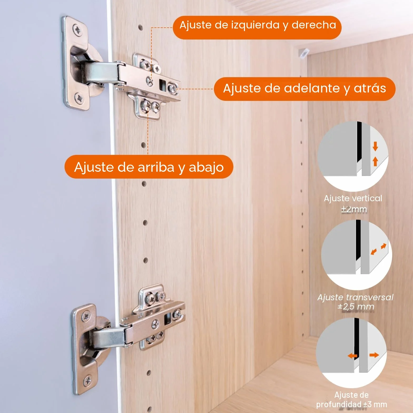 Bisagras Muebles Cocina con Freno Acero Laminado en Frío, Cierre Suave 6 Piezas para Armarios