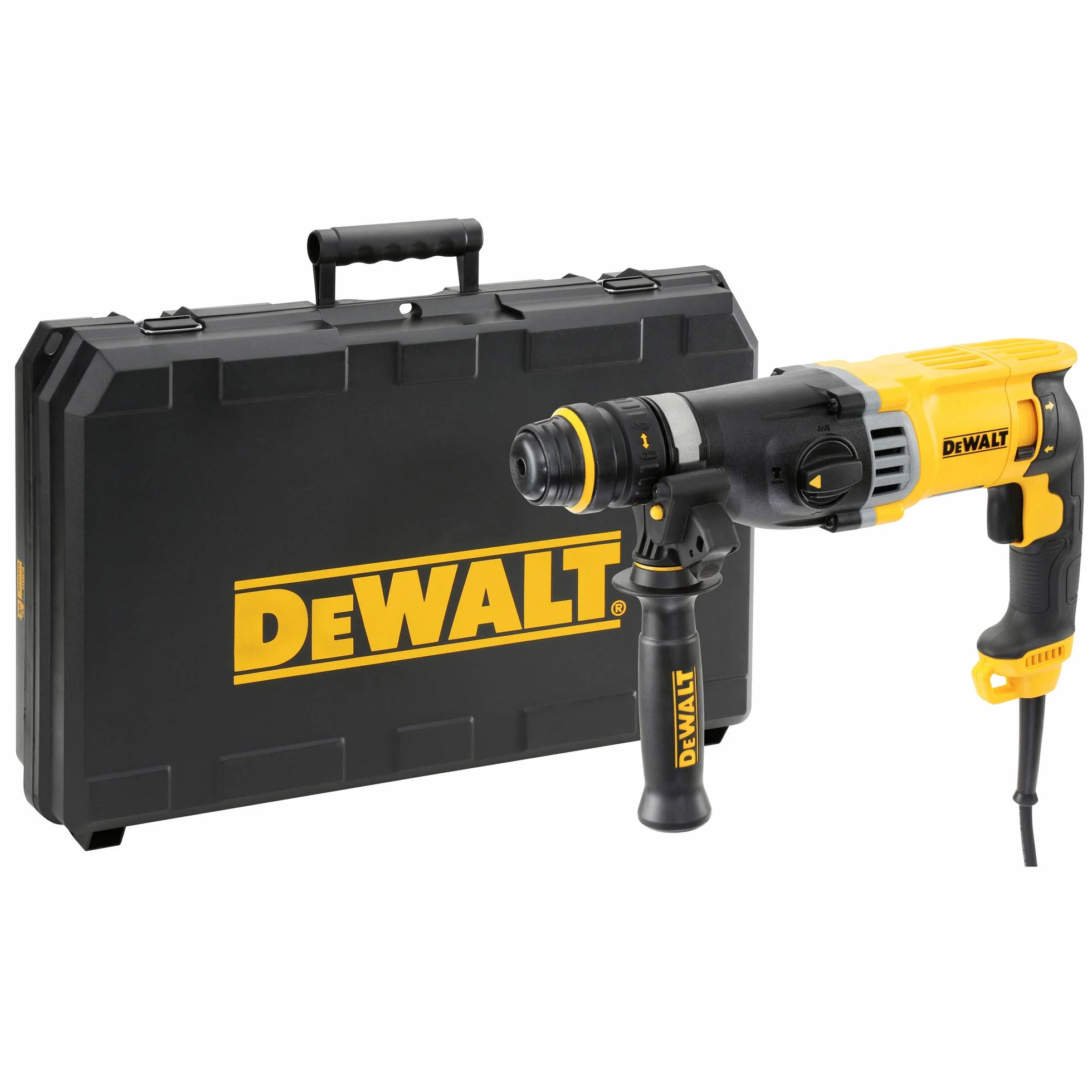 DEWALT Martillo perforador SDS-Plus 3 modos 28 mm 3,0 J 900 W - Doble mandril de acoplamiento rápido, D25144K-QS