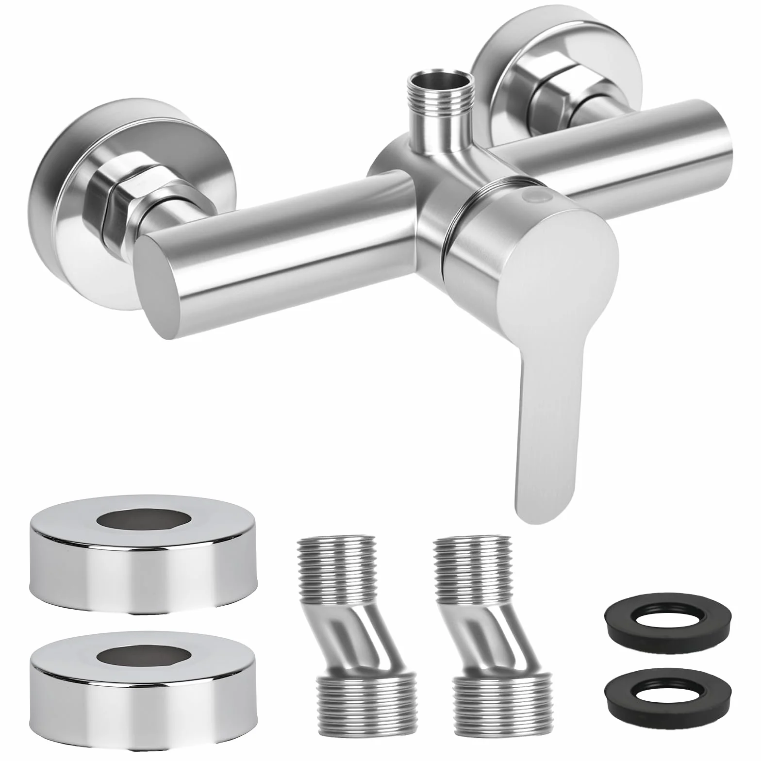 Grifo de ducha monomando, grifo mezclador para ducha montaje en pared, grifo de ducha de pared para baño, grifo de bañera de acero inoxidable 304, G ½ salida de agua hacia arriba