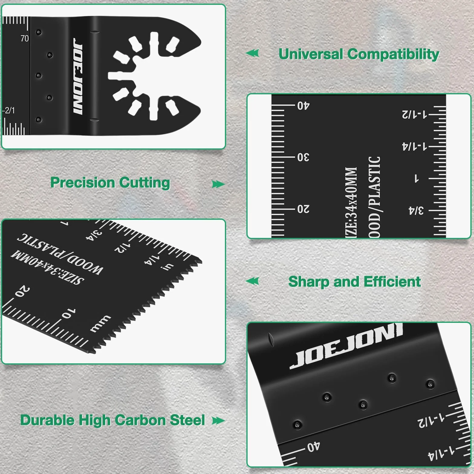 Juego de 53 hojas de sierra multiherramienta, hojas de sierra oscilantes universales, multiherramienta, juego de accesorios, cuchillas oscilantes para Fein Multimaster, Milwaukee, Bosch,
