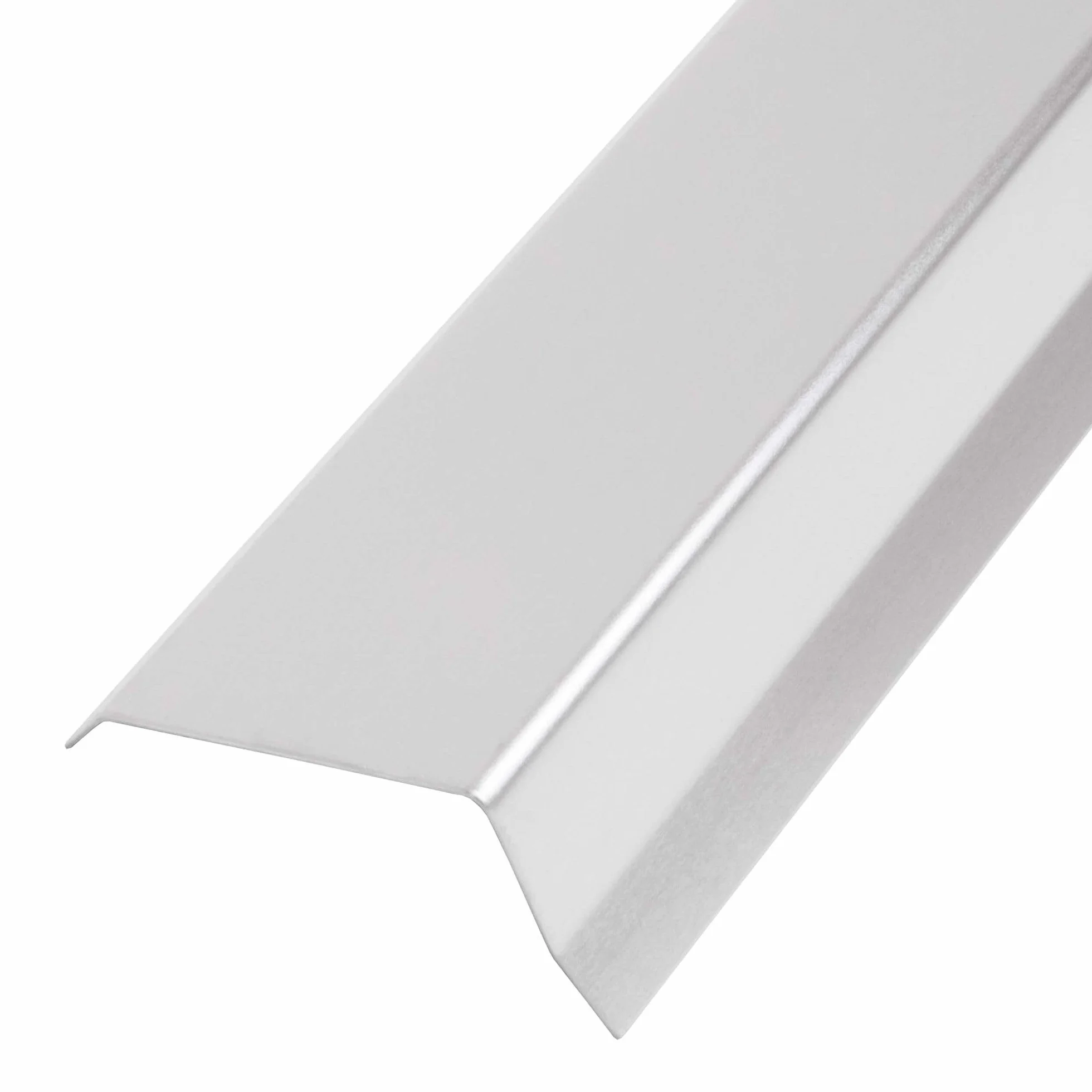 Chapa de tejado, chapa de borde, chapa a dos aguas, 45 mm, 2 m, cubierta de tejado plateada, chapa de aluminio, adecuada para tejados planos y tejados inclinados