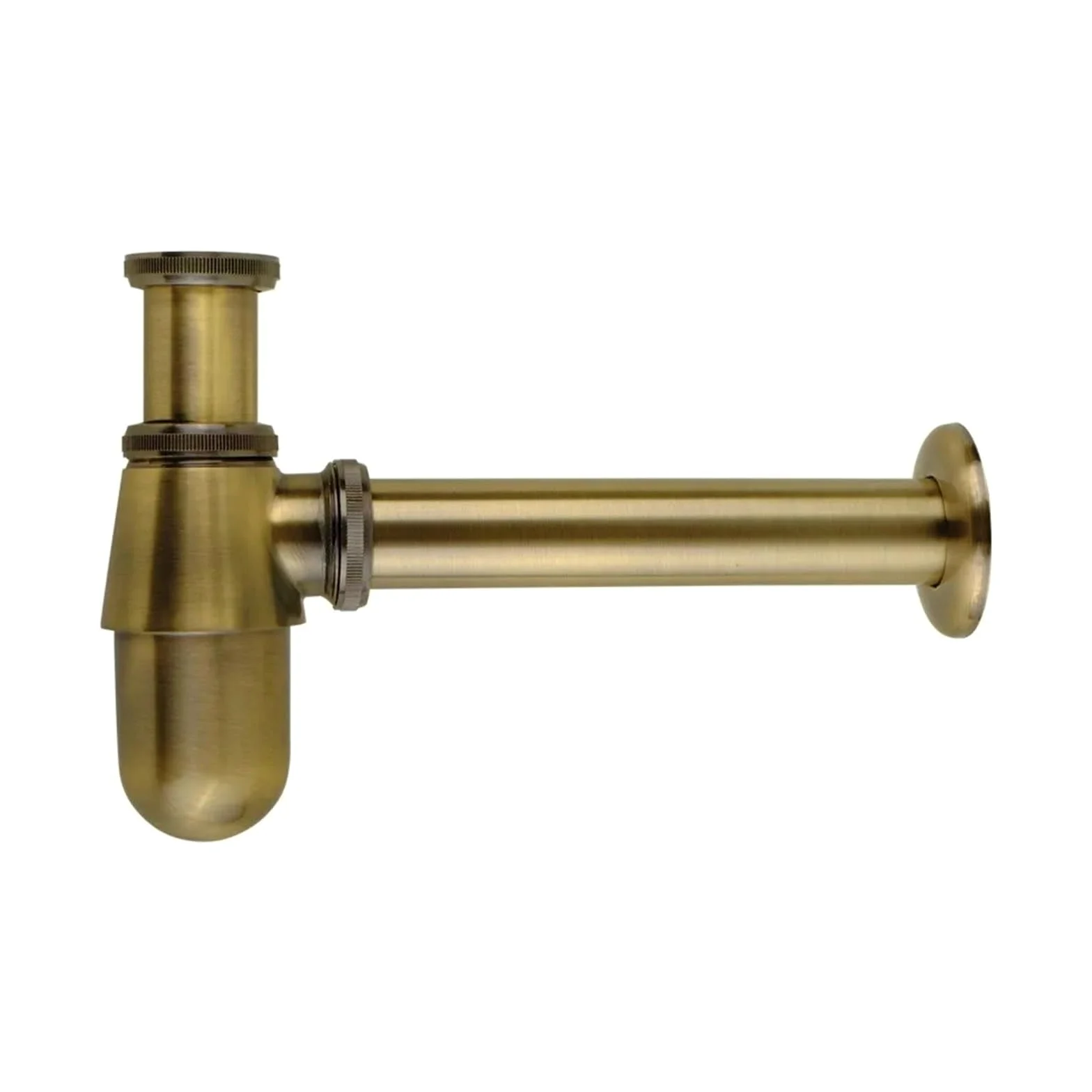 Desague lavabo Trampa for botellas de sifón pared latón macizo estilo antiguo con lavabo, tubo emergente plomería for residuos(Brushed Bronze)