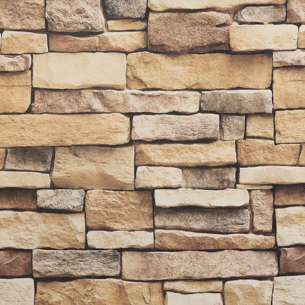 Arthome 44cmx10m vinilo adhesivo muebles Ladrillo Piedra Marrón, Papel Pintado Autoadhesivo Adhesivo Contacto Papel decorativo para Revestimiento, Paredes, Chimeneas, Cocina, Pegatina Impermeable