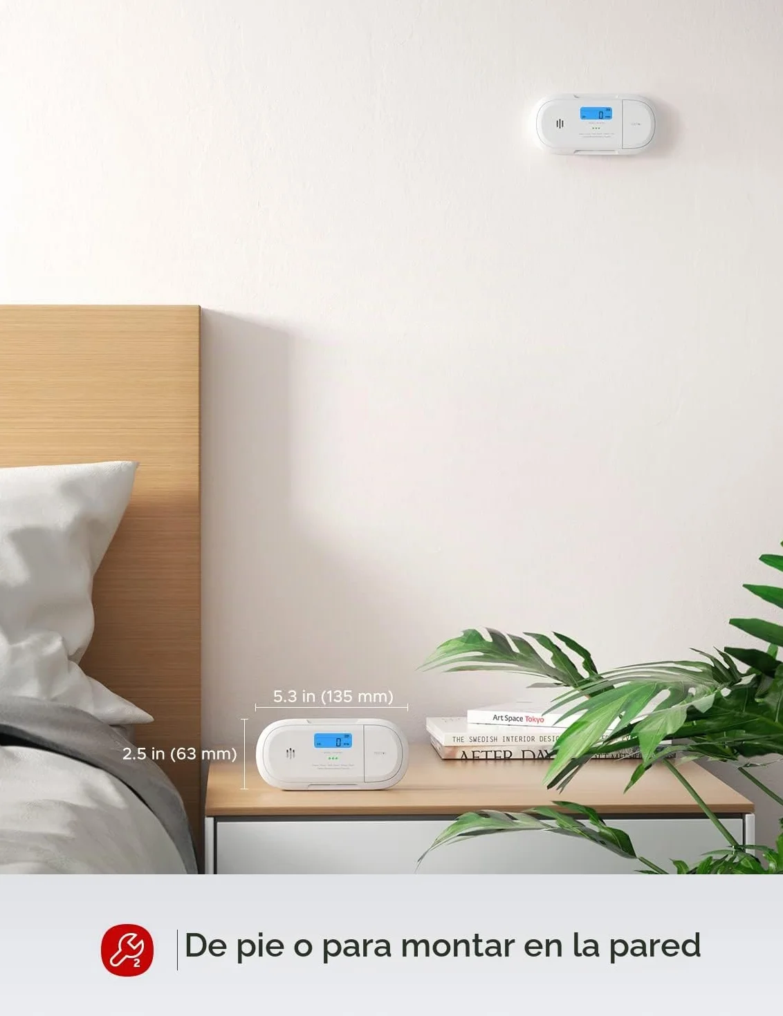 X-Sense Detector de Monóxido de Carbono Inteligente WiFi, Notificaciones Móviles en Tiempo Real con la Aplicación X-Sense Home Security, Batería Reemplazable, Dise?o sin Soportes, XC04-WX