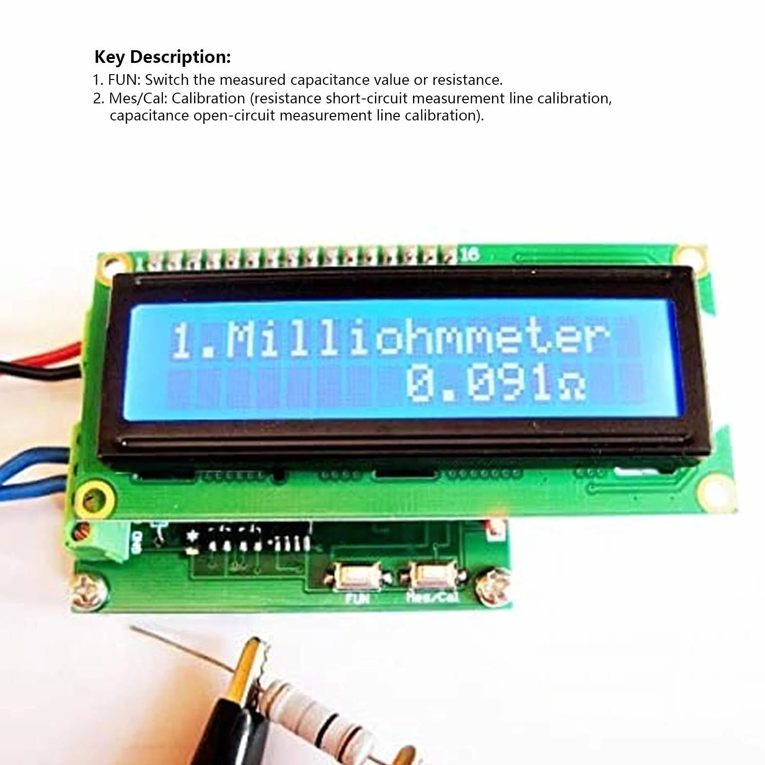Ohmímetro de Baja Resistencia, Medidor de Miliohmios Preciso PCB DC 7-12V