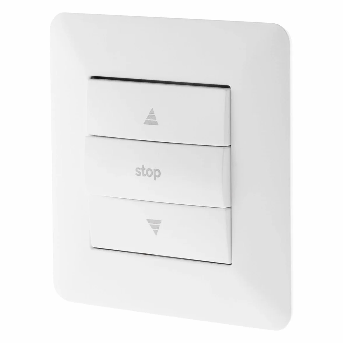 Zenitech - Mando para Persianas 2300W 10A - Instalación Empotrada Lista para Usar - Motor Compacto y Soporte con Clip - Ajuste Milimétrico - Blanco - 86x86 mm