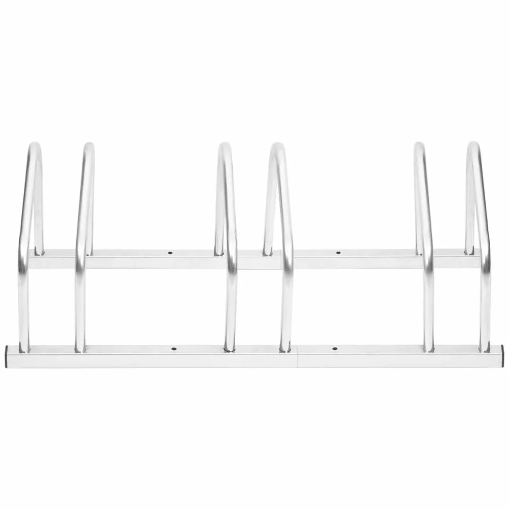 vidaXL Bicicletero para 3 Bicicletas Acero galvanizado, Soporte portabicicletas