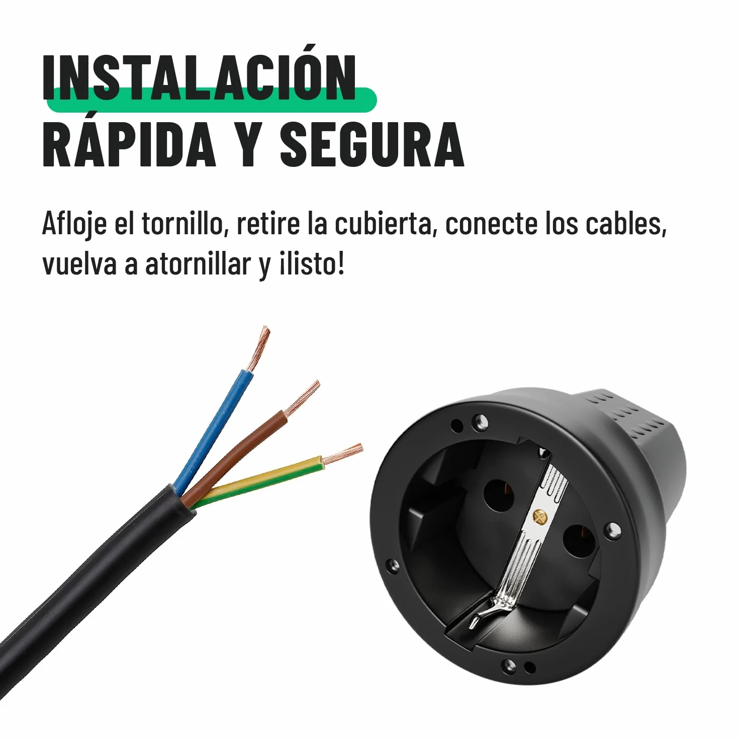Clavija Enchufe Hembra y Macho Exteriores de Goma 230V 16A 3,7kW IP44