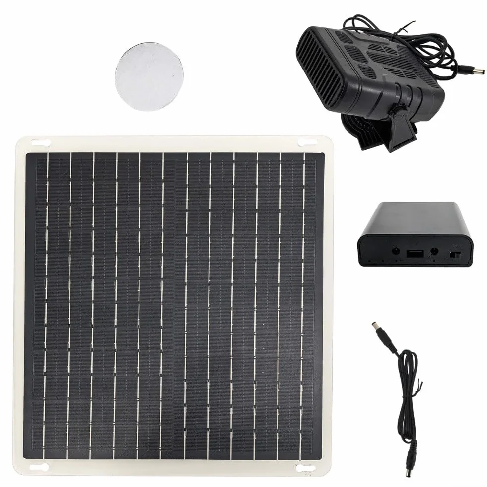 Calentador del panel solar de 10W con la fan para el calentamiento de la casa del coche o del animal doméstico, calentador solar de la cabina del vehículo, calefacción al aire libre portátil