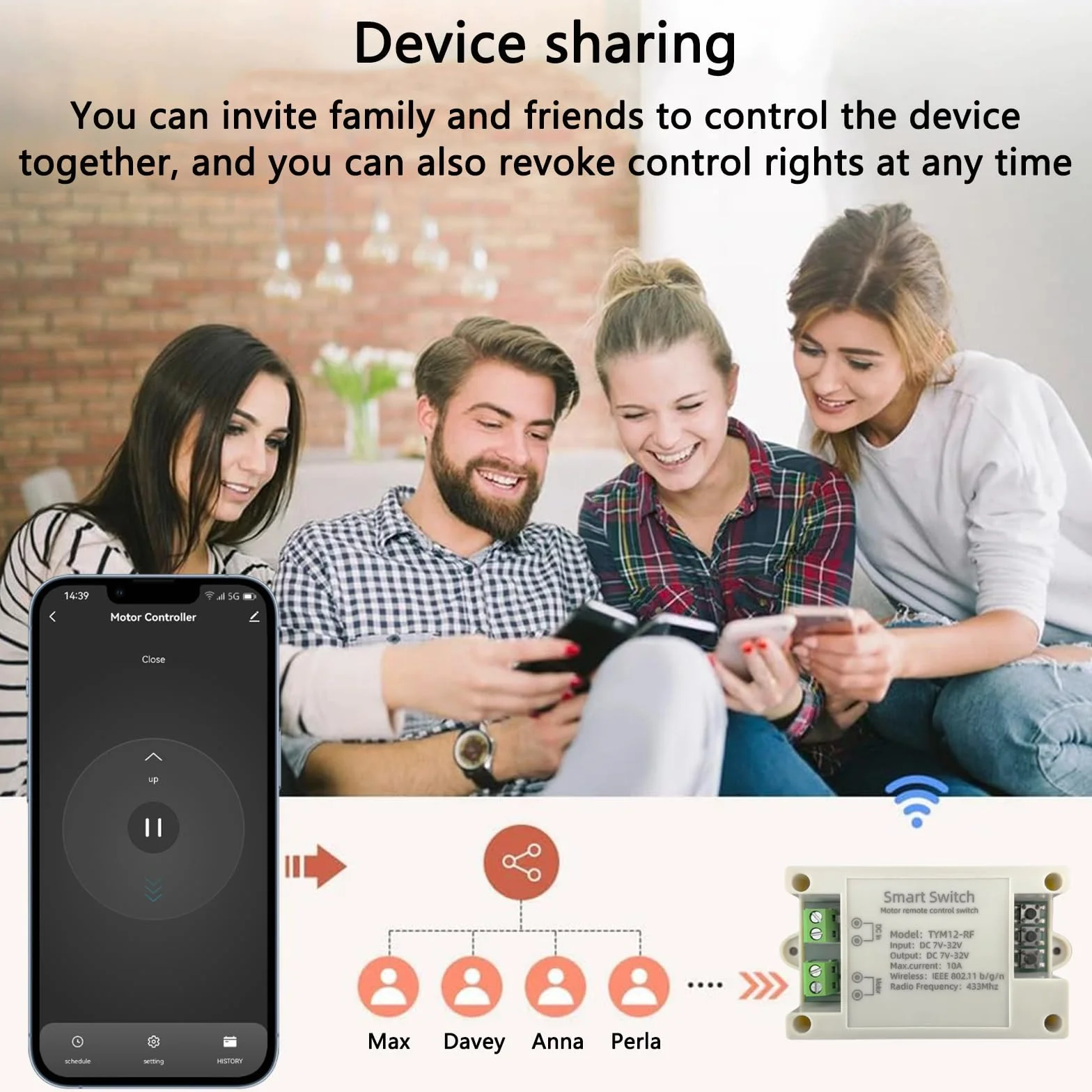 Jane Eyre Controlador inteligente WiFi para motores de CC Tuya para la Smart Life App Control remoto de actuadores lineales de 12V/24V y varillas de empuje eléctricas,Válvula solenoide,cabrestante