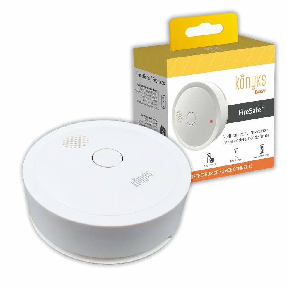 Konyks Firesafe 2 Detector de Humo Wi-Fi, Notificaciones Smartphone, Autonomía 5 años