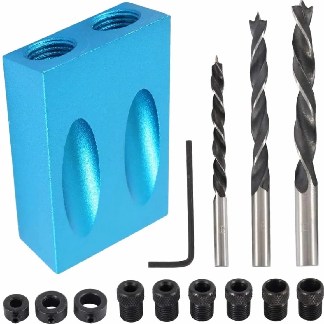 Tornillo de Bolsillo Jig Dowel Kit Carpintería Guías de Madera Ángulo