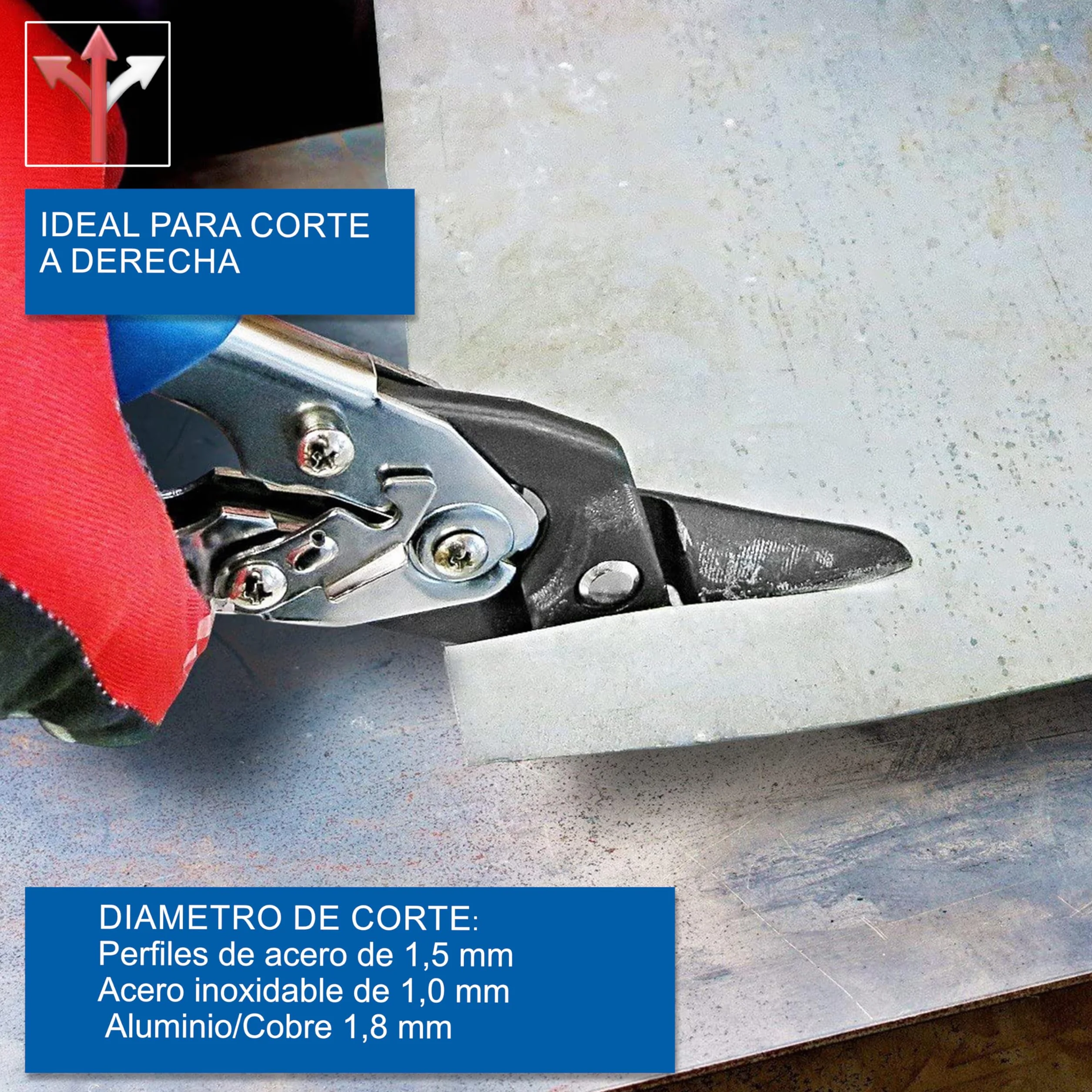 S&R Tijeras Cortachapas 260 mm - Tijera Pladur Corte a la Derecha para cortar Metal - Tijeras de Hojalatero
