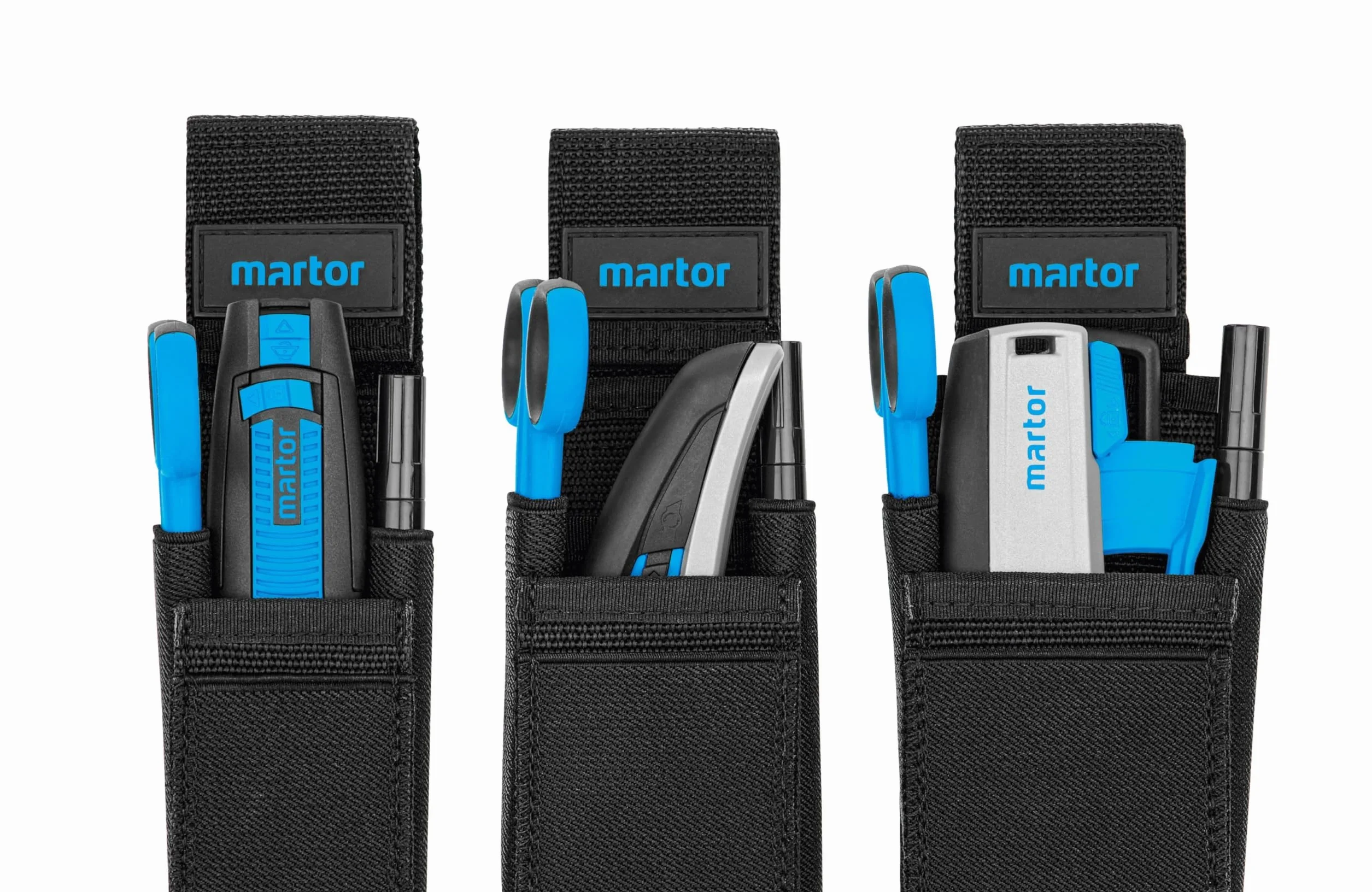 MARTOR GÜRTELTASCHE für Cuttermesser, Tasche mit Fächern, Clip, Klettverschluss, Nylon, Schwarz
