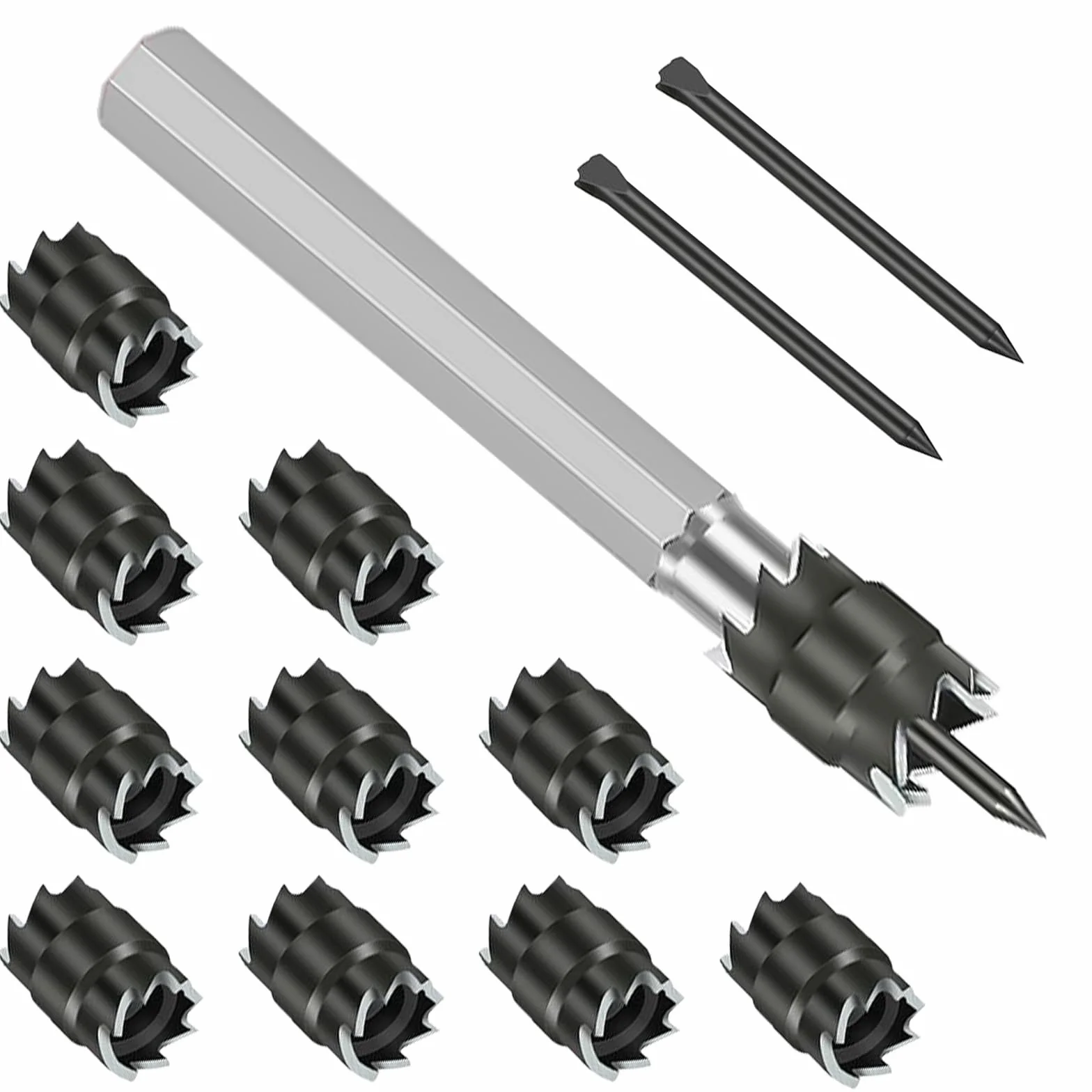 EEEKit Conjuntos Cortadores Soldadura por Puntos Rotativos Paquete, Doble Cara, 3/8" HSS Brocas Extractor Cortador Agujeros