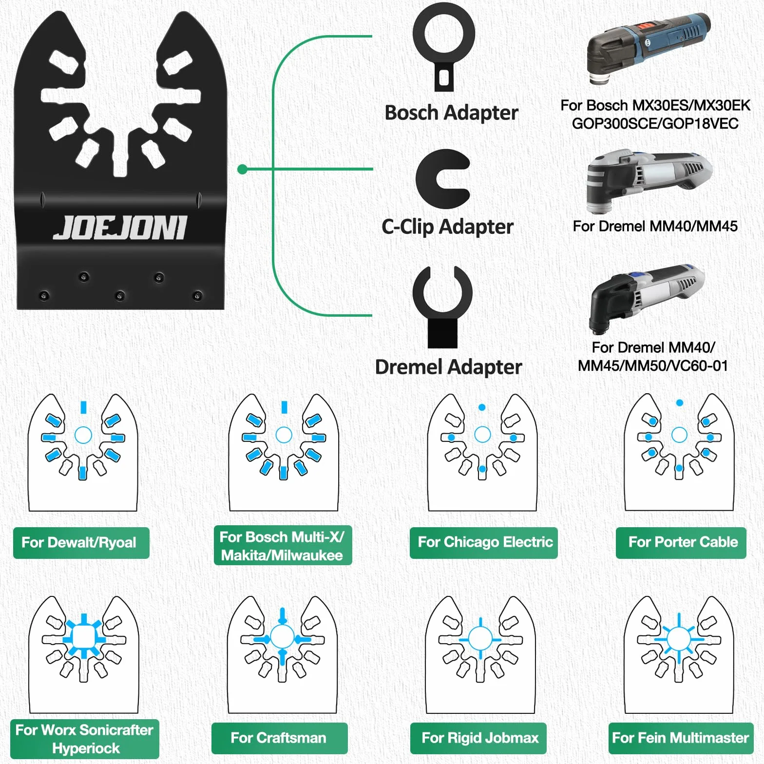 Juego de 53 hojas de sierra multiherramienta, hojas de sierra oscilantes universales, multiherramienta, juego de accesorios, cuchillas oscilantes para Fein Multimaster, Milwaukee, Bosch,