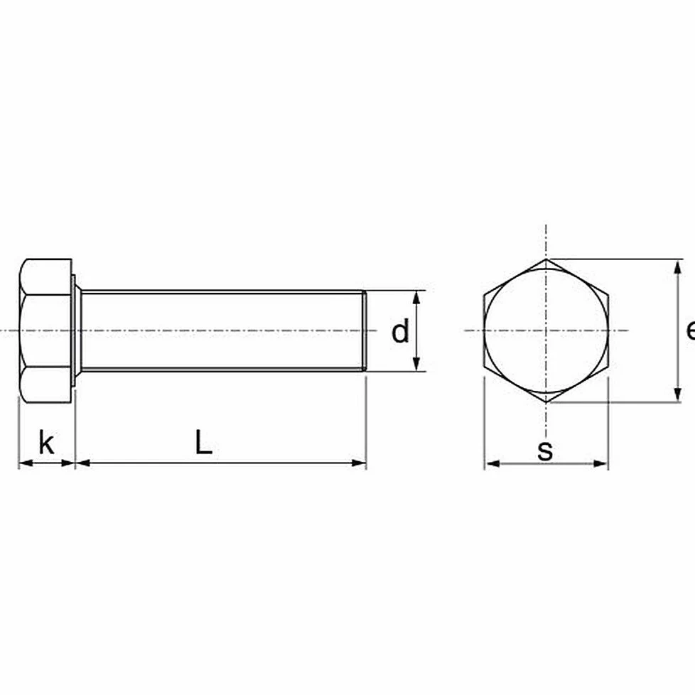 Tornillos hexagonales (5 unidades, rosca completa, 16 x 90, acero inoxidable A2, DIN933)