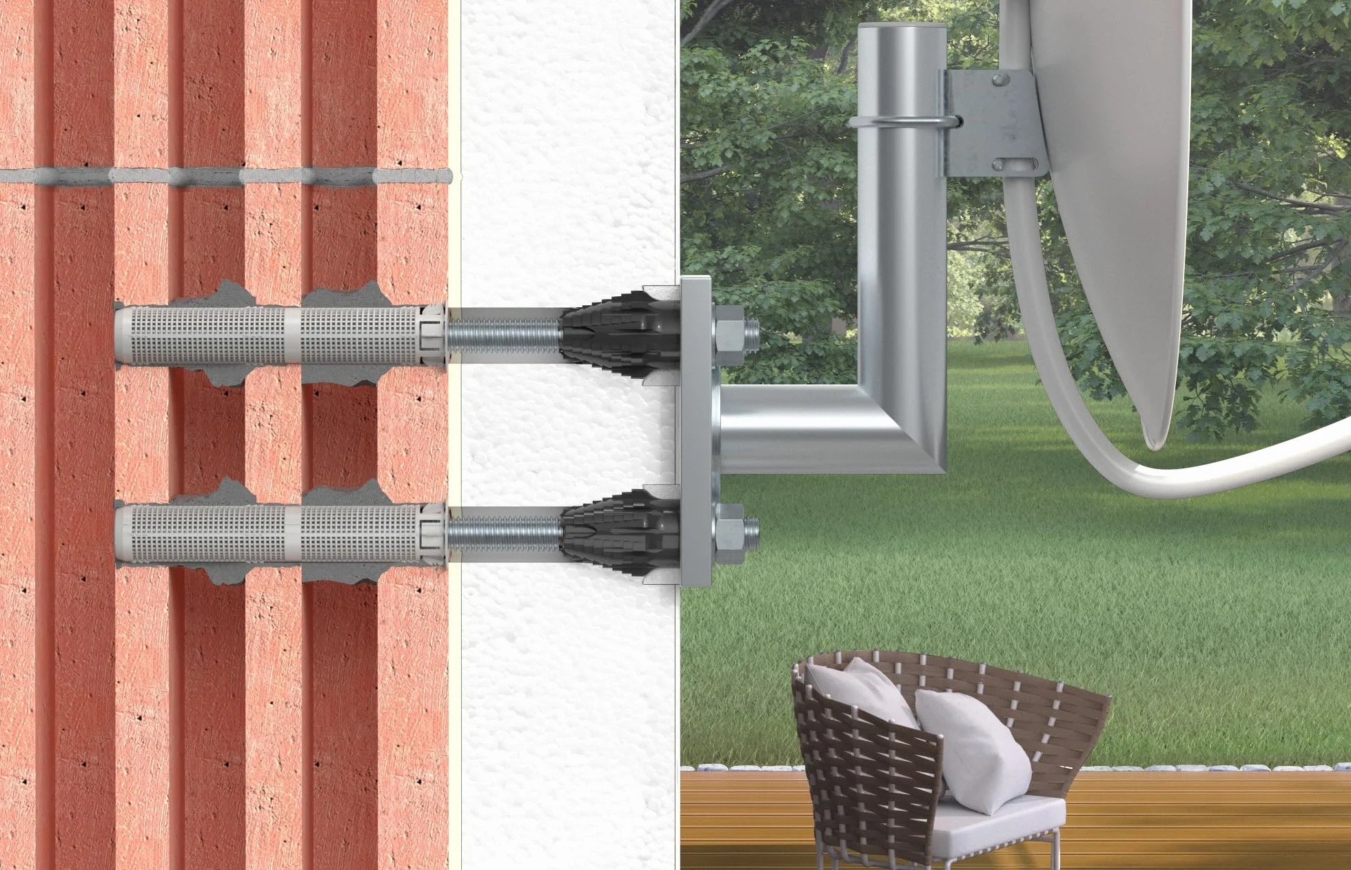 fischer - Anclaje para aislamiento térmico Thermax 16/170 M12 B, 2 unidades