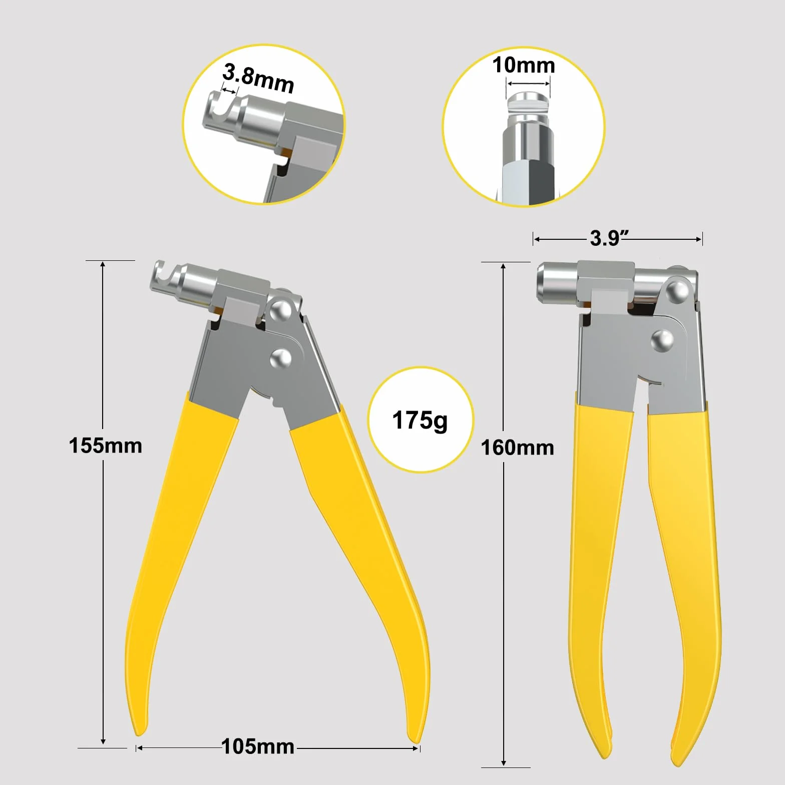 Alicates de nicho, alicates de corte lateral, herramienta de perforación eléctrica para caja de derivación eléctrica, cortador lateral resistente, perforado de 10,5 mm