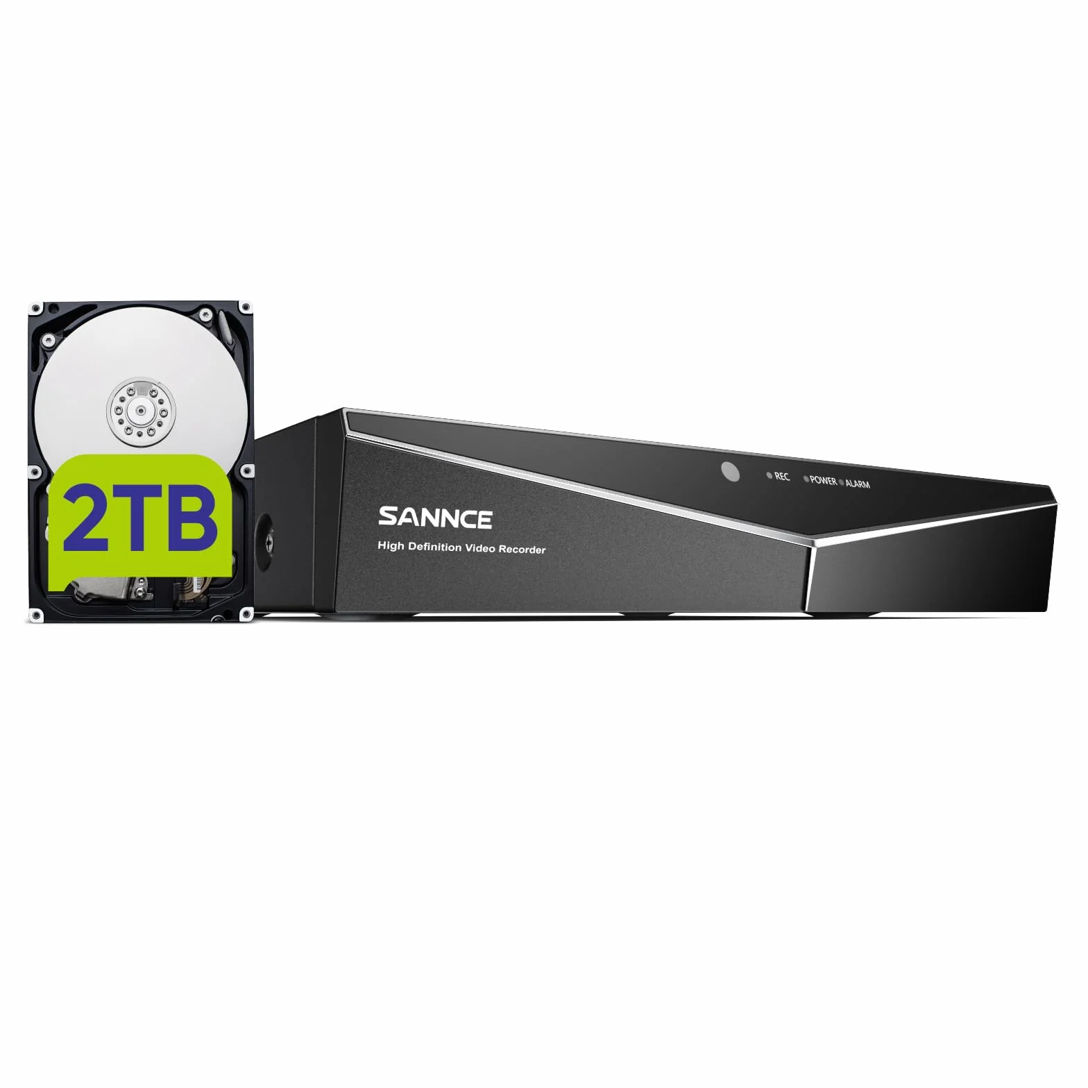 SANNCE DVR 16 Canales 1080P de Seguridad para Sistema de Cámara CCTV Interior / Exterior Analógico / AHD / TVI / IP, Detección de Movimiento,Alarma-2TB HDD