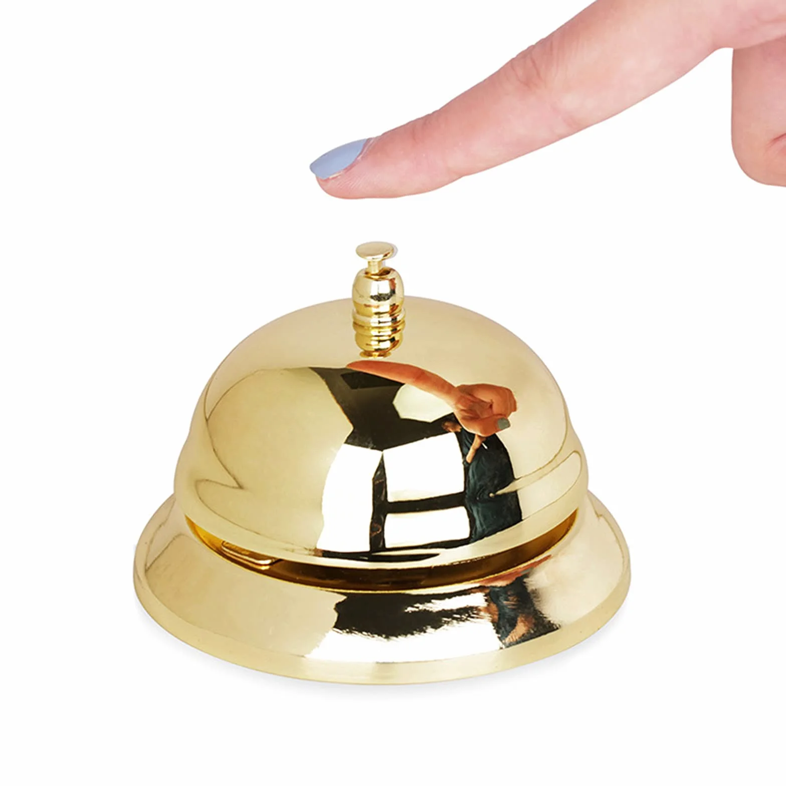 Campana de Servicio de Metal Tradicional Timbre de Mesa Timbre De Servicio Timbre De Recepción De Hotel 8.5cm de Diámetro para Hotel, Bar, Recepción，Restaurante,Mascotas Juego de Mesa 1 PCS （Dorado）
