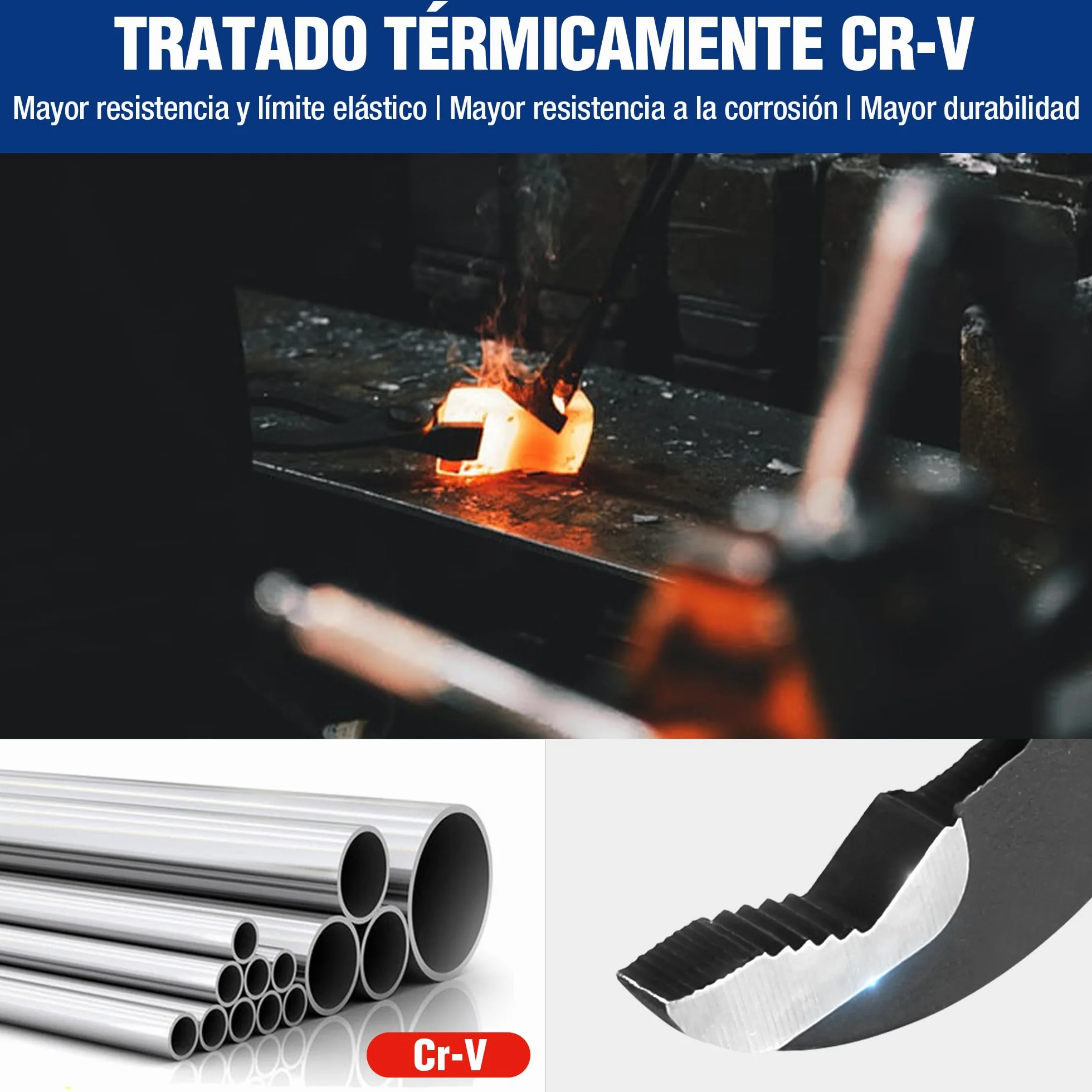 WORKPRO - Pinzas para bomba de agua de 180 mm y 250 mm, asas de manguera ajustables rápidas, conjunto de pinzas de junta deslizante con gran capacidad de mandíbula y mango antideslizante