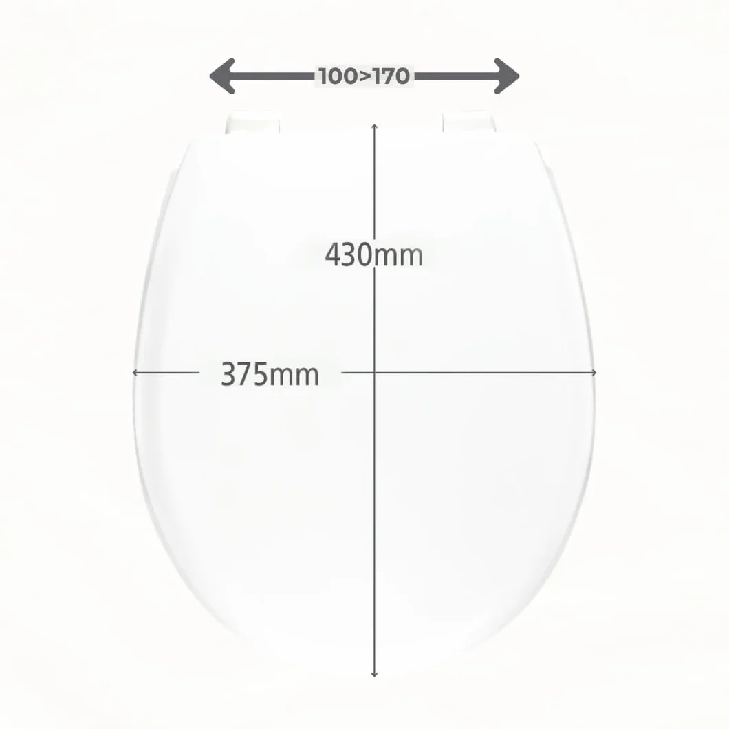 Wirquin, blanco 20719017 - Tapa de inodoro de neón termoplástico en forma de U con bisagras de plástico Lock