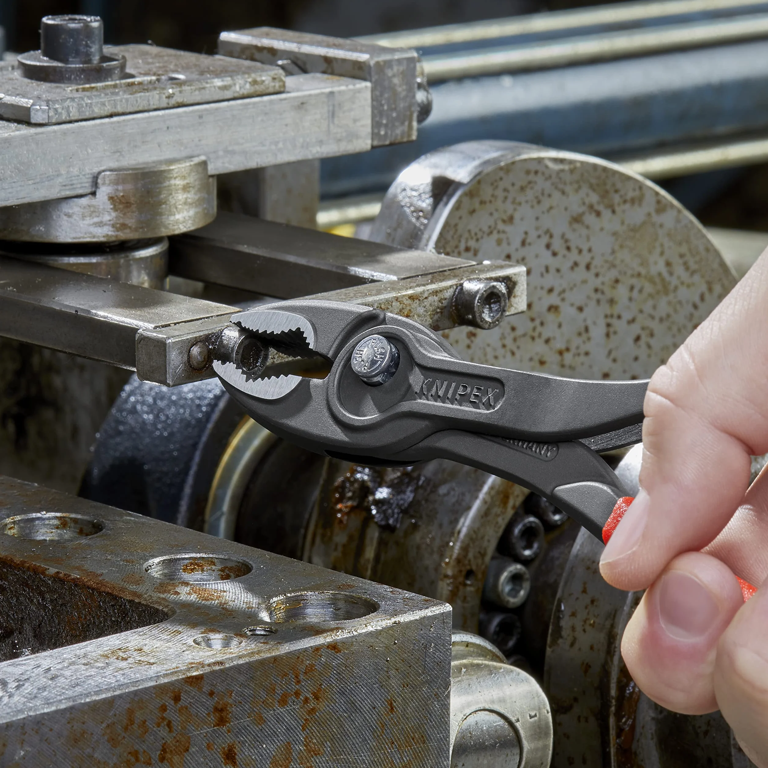 KNIPEX TwinGrip Alicate de agarre frontal y lateral con cartulinas autoservicio Mangos plasticos por inmersión, 82 01 200 SB