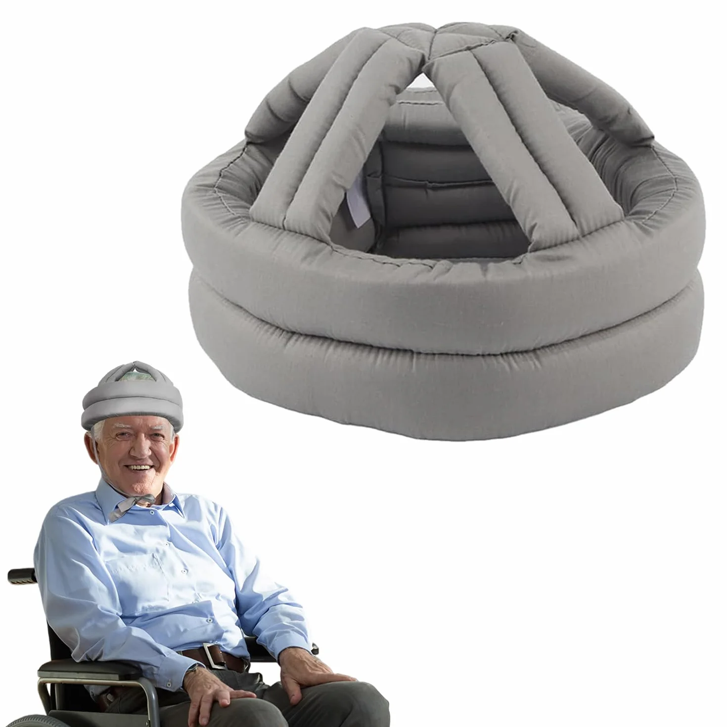 Casco De Seguridad Anticaída para Cabeza De Anciano Gorro Protector Grueso Y Suave Gorro De Protección para La Cabeza para Prevención De Caídas Ajustable para Personas Mayores