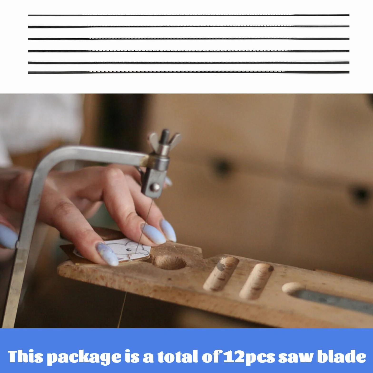 Hojas de Sierra de Marquetería 130mm, 30 Piezas Corte Fino para Madera, Plástico, Metal Blando