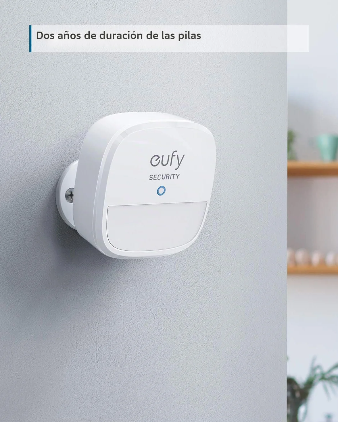 eufy Security Sensor de Movimiento Home Alarm System, 100° Campo de visión, 9m Alcance, 2 años Batería, Sensibilidad Ajustable