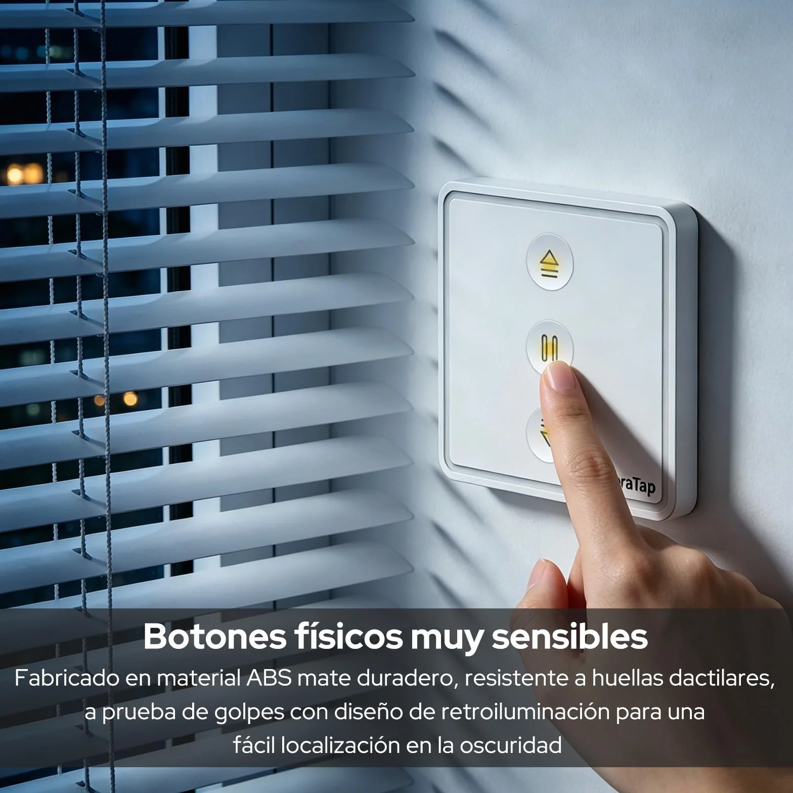Interruptor Inteligente WiFi para Persianas LoraTap - Control de Porcentaje 0-100%, con Botones Físicos, Compatible con Alexa/Google Assistant, Compatible con Temporizador y Programación