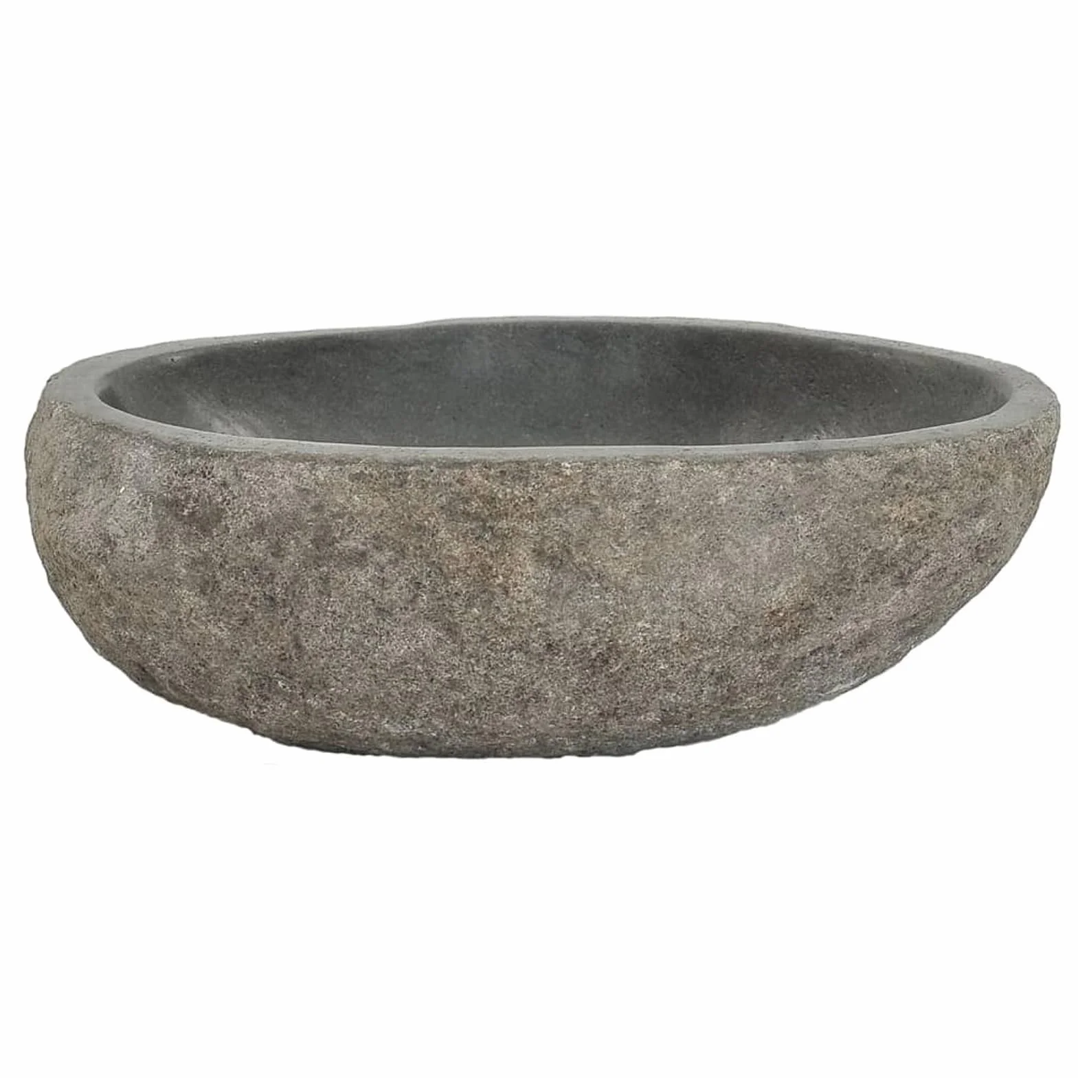 ZEYUAN Lavabo de Piedra de Río Ovalado 29-38 cm, Fregadero Sobre Encimera, Lavamanos para Baño, Lavatorio Casa De Banho