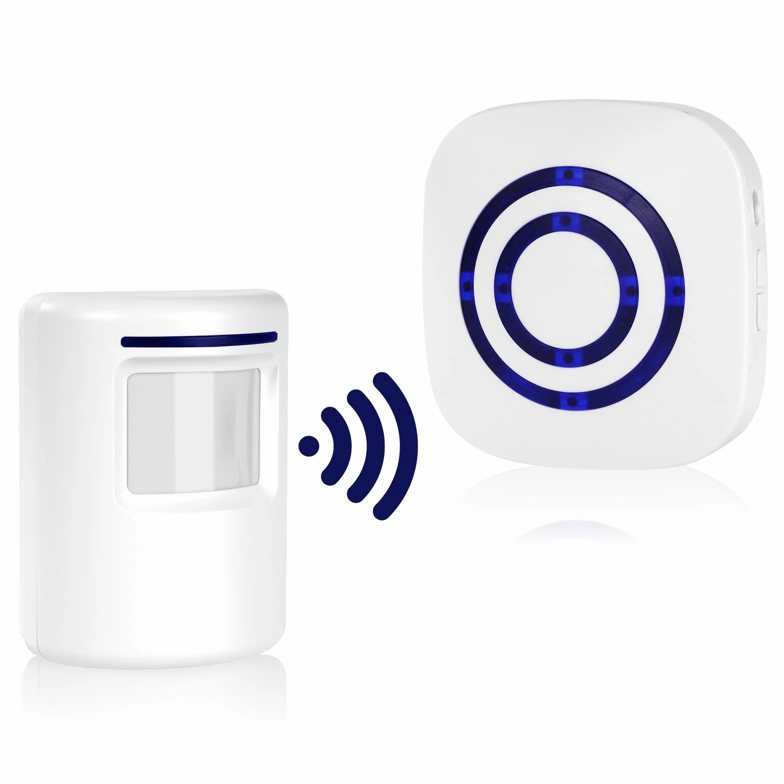 AXFEE Detector de Movimiento Interior PIR, 4 Niveles Volumen, 38 Melodías Alarma Seguridad para Casa Garaje
