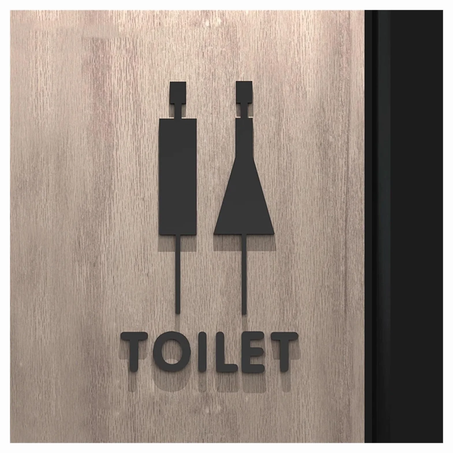 Cartel Baño Hombre Mujer Placa de señal de baño de Color negro y dorado, etiqueta adhesiva acrílica 3D for puerta de sala de lavado, soporte for Wc, tablero de señalización, decoración artística for e