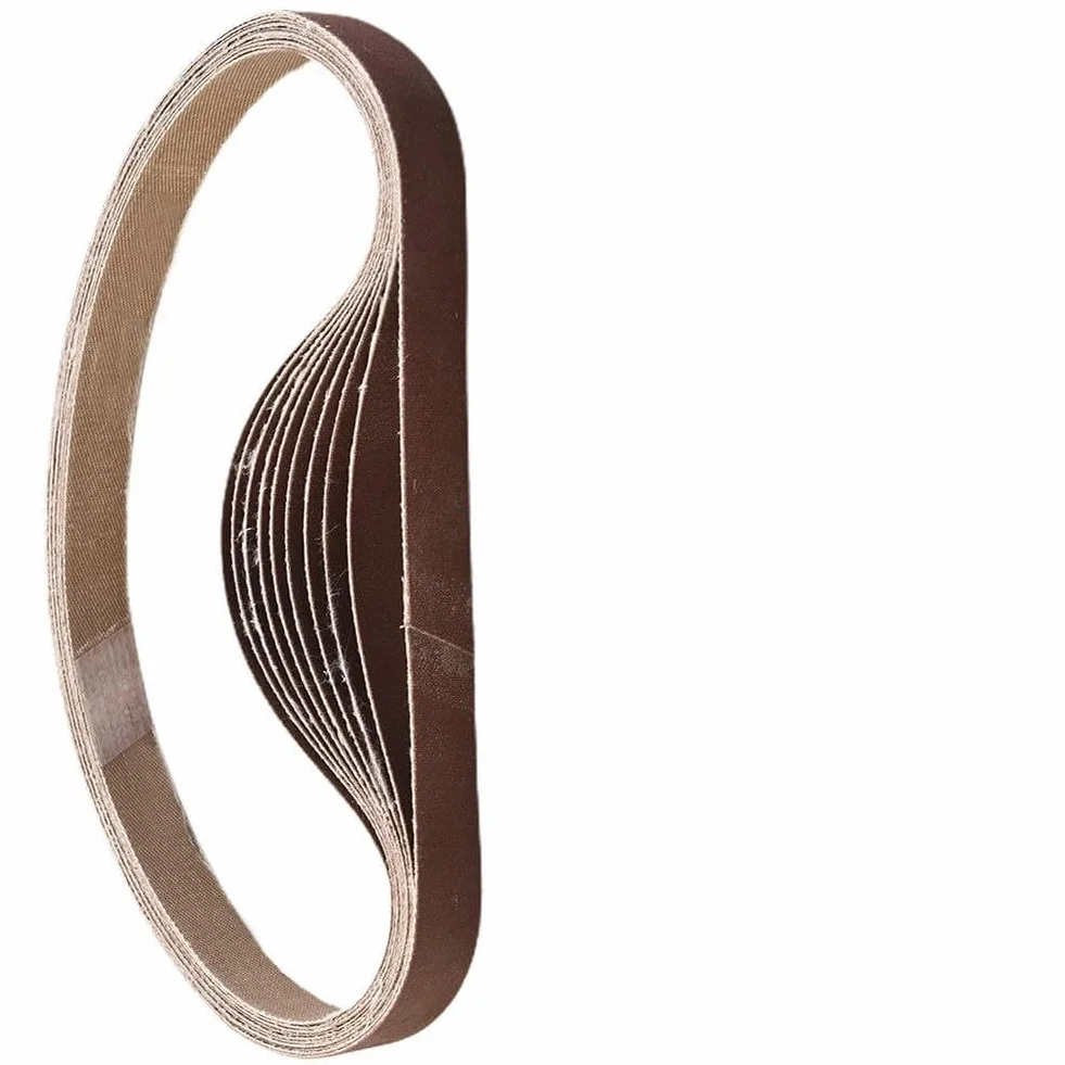 Juego de bandas de lija de óxido de aluminio de 15 x 452 mm, grano 60-600, para amoladora duradera para pulido de madera, metal, plástico, vidrio y piedra (600)