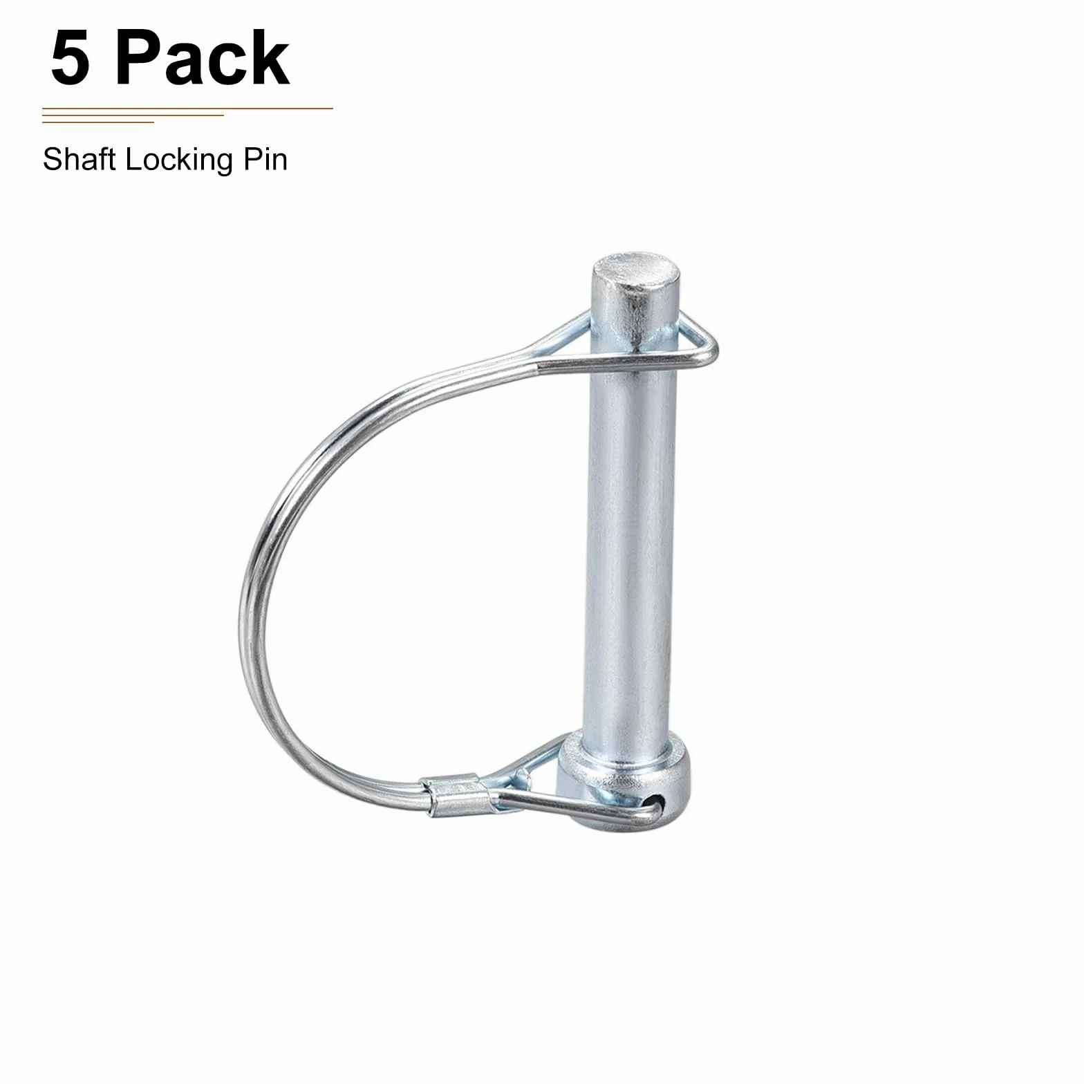 DTGN Pasador de Bloqueo de Eje de 10 mm x 60 mm (DxL) - Paquete de 5 - para Remolques Agrícolas - Pasador de Acoplador de Remolque Redondo de Acero al Carbono - Tono Plateado