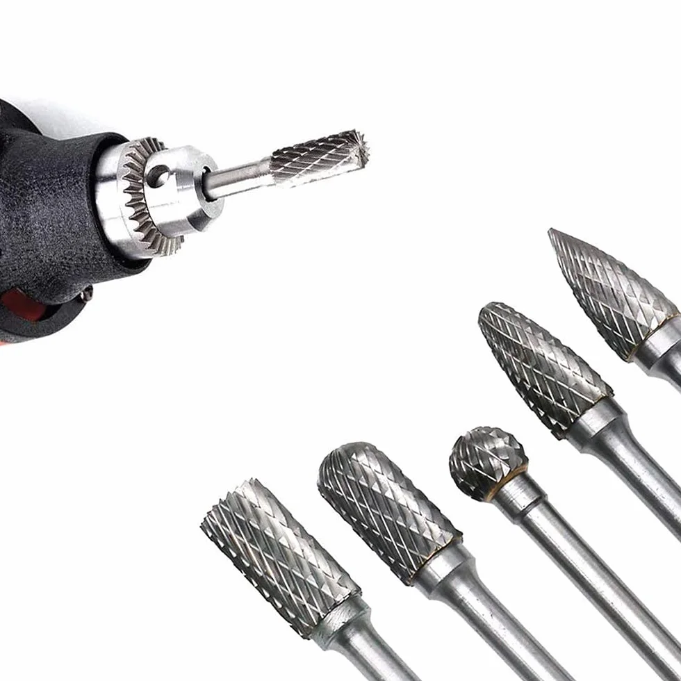 Gasea 5pcs Fresas Diamante, 1/4 pulgada de Fresa Metal Lápices Set Taladro bit para Herramientas Rotativas Molienda Pulido Grabado de Bricolaje