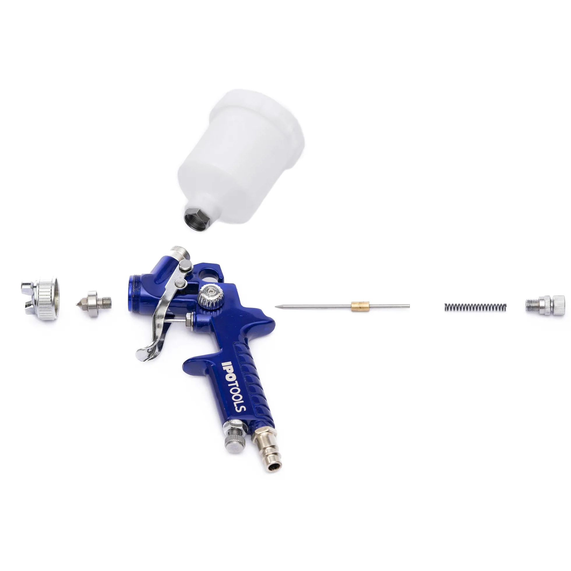Pistola aerografica HVLP con Boquilla Inoxidable de 0,8 mm, y 2 Juegos de boquillas de 0,5 mm y 1,0 mm