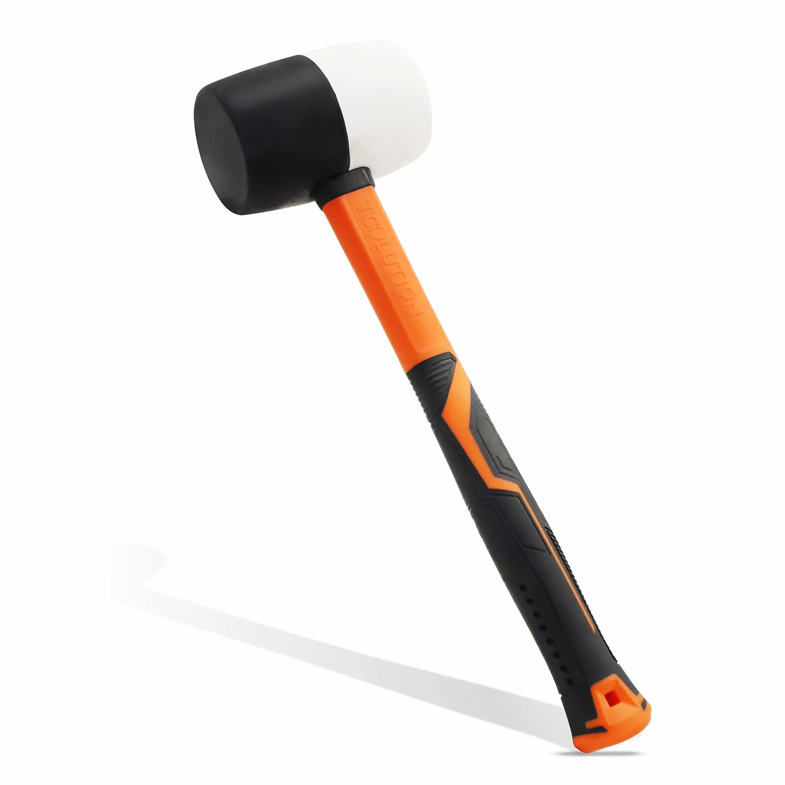Mazo de goma de 16 oz - Martillo de cara blanda para suelos y carpintería - Resistente a los arañazos con mango de fibra de vidrio Rubber Mallet