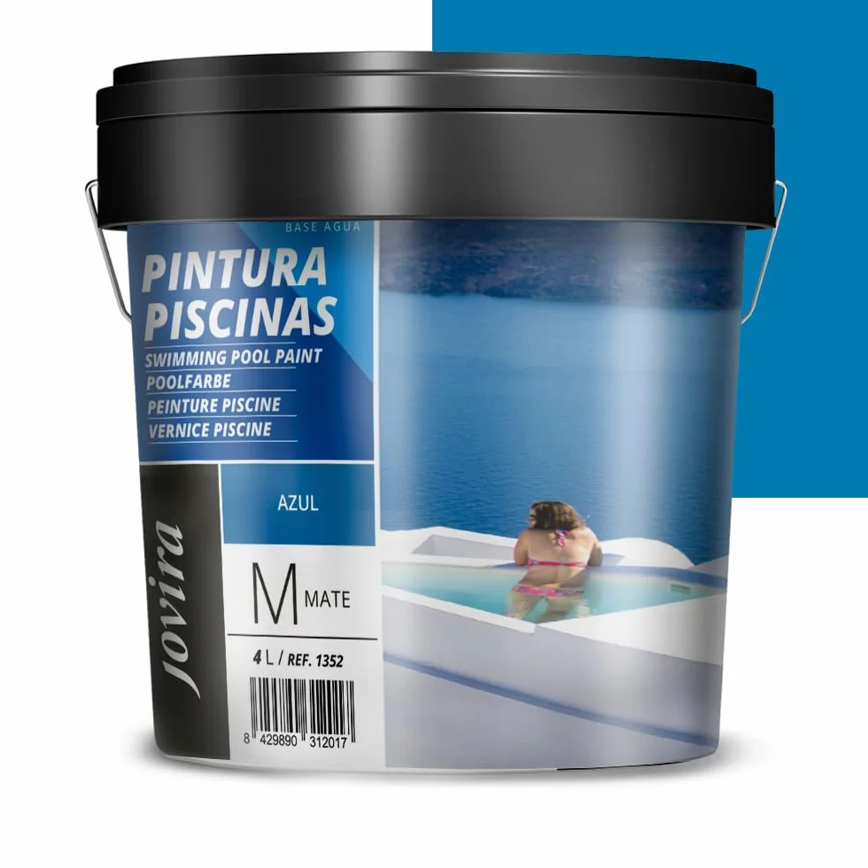 JOVIRA PINTURAS Pintura Piscinas al Agua. Protección y decoración de piscinas. (4 Litros, Azul) A-35