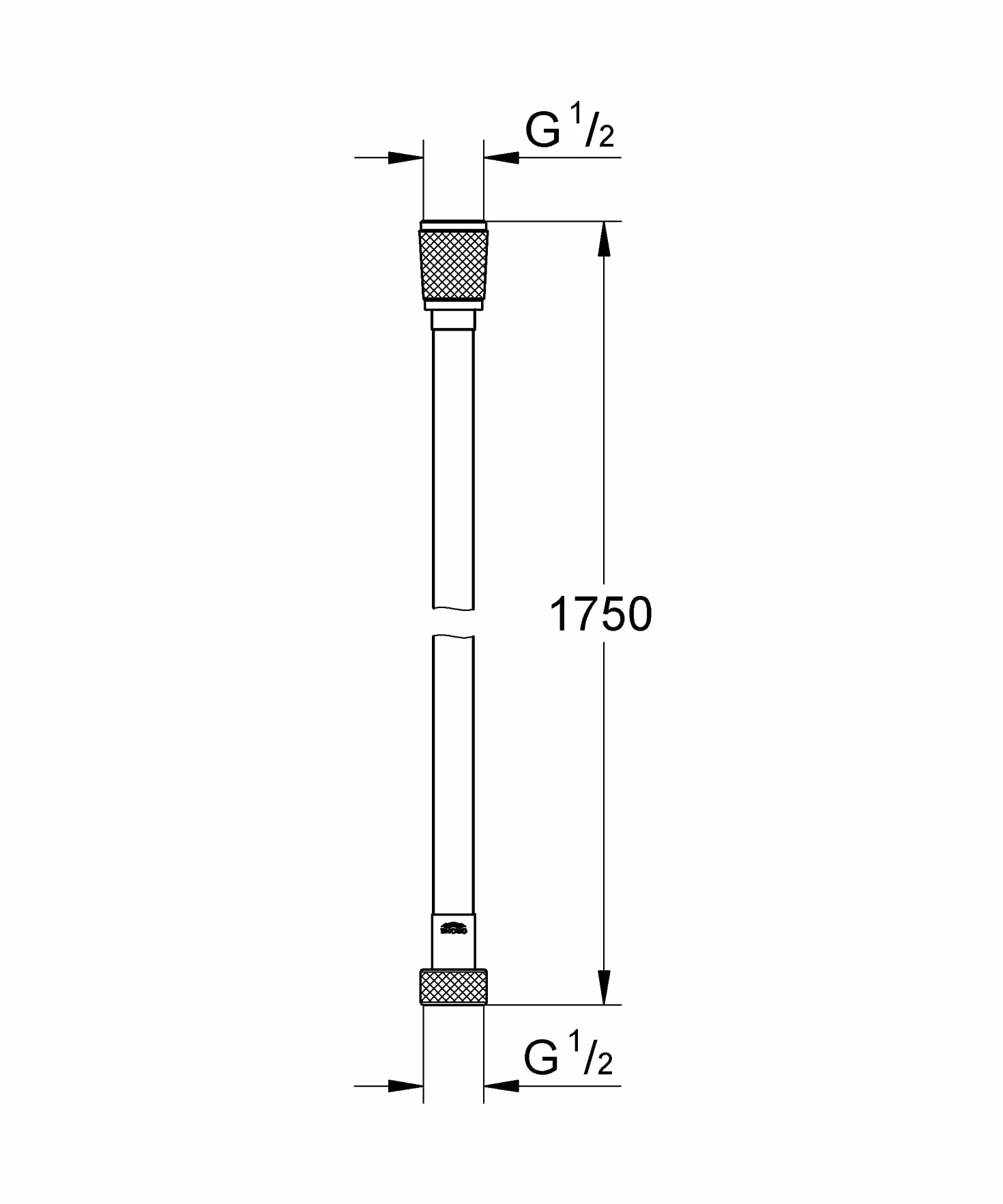 GROE Vitalioflex Silver - Manguera de ducha (1.75m, resistente al calor, sistema anti-torsión, conexión universal, instalación QuickFix), plata, 27506001