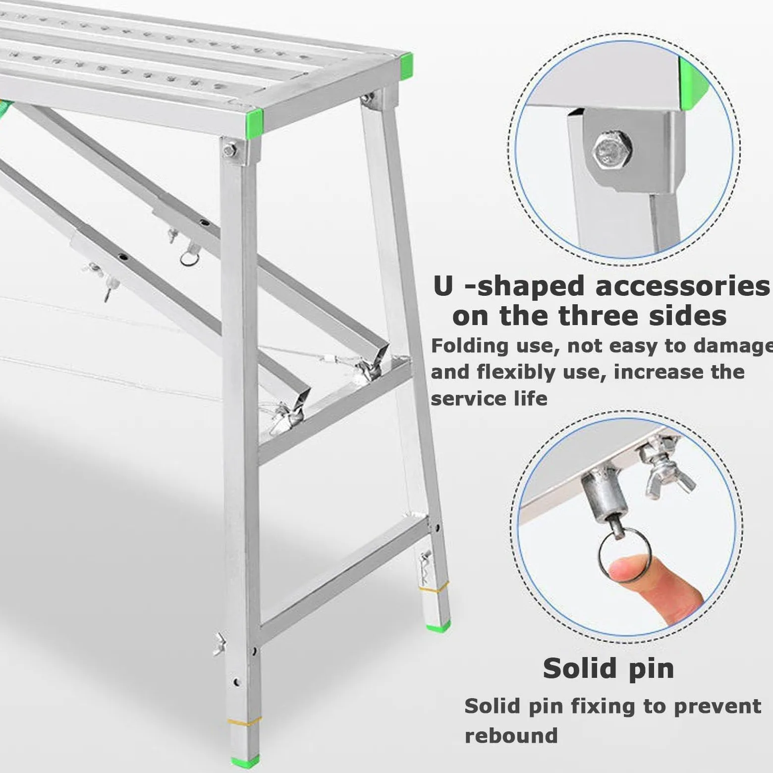 Andamio Multiusos de Altura Ajustable, Torre de andamio Plegable portátil para reformas y Bricolaje, 140 cm.