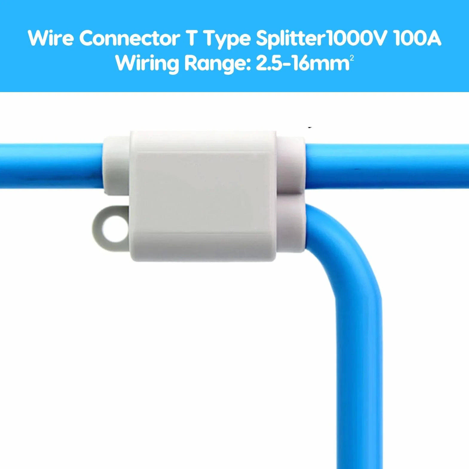 Conector Divisor Tipo T Caja de Conexiones 3 Vías 6 Uds. 1000V 100A ZK-1216
